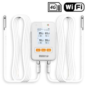 Termógrafo Controlador GSM/WiFi con dos Sondas de Temperatura y Humedad Certificado